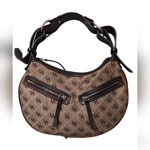 GUC Vintage Dooney and Bourke signature circular canvas medium hobo shoulder bag